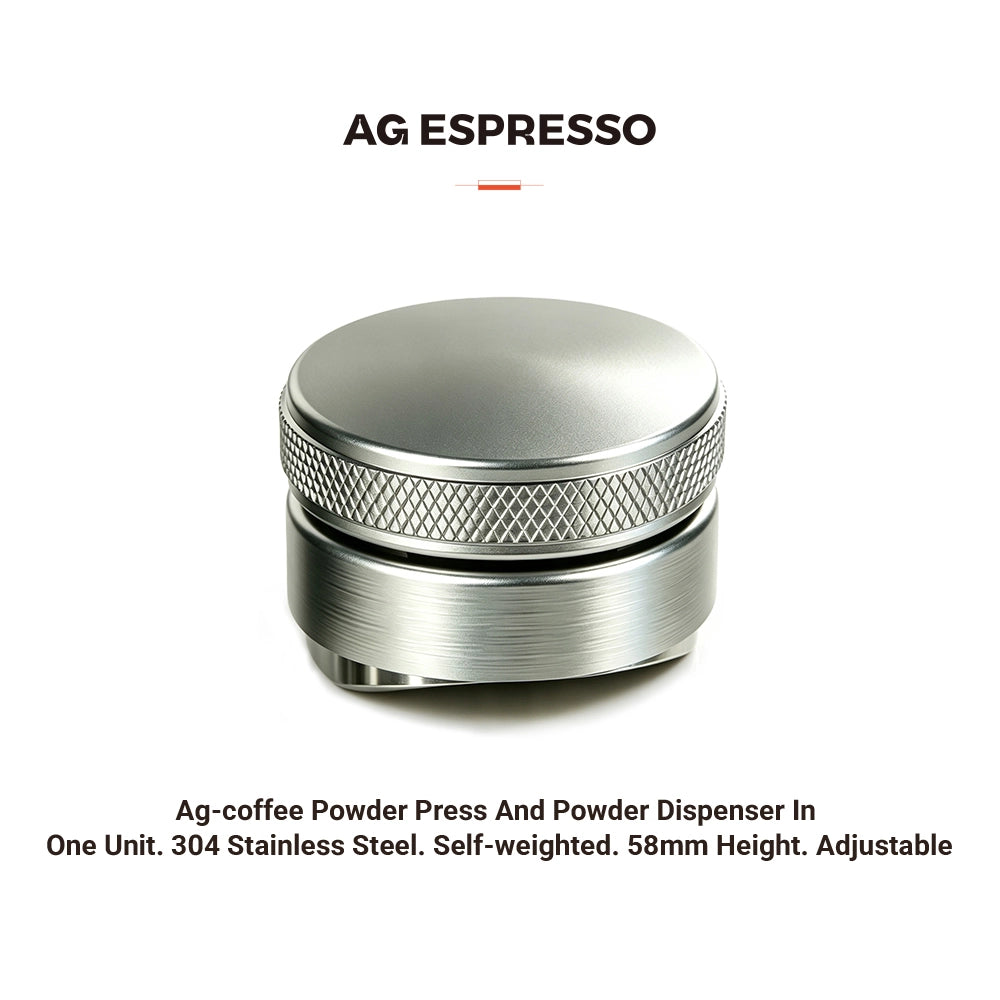 Ag-coffee Powder Press And Powder Dispenser In One Unit. 304 Stainless Steel. Self-weighted. 58mm Height. Adjustable